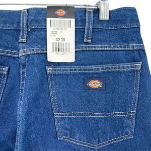 Dickies Mens Straight Leg Industrial Denim Work Jeans Dark Blue C994RNB 32x30